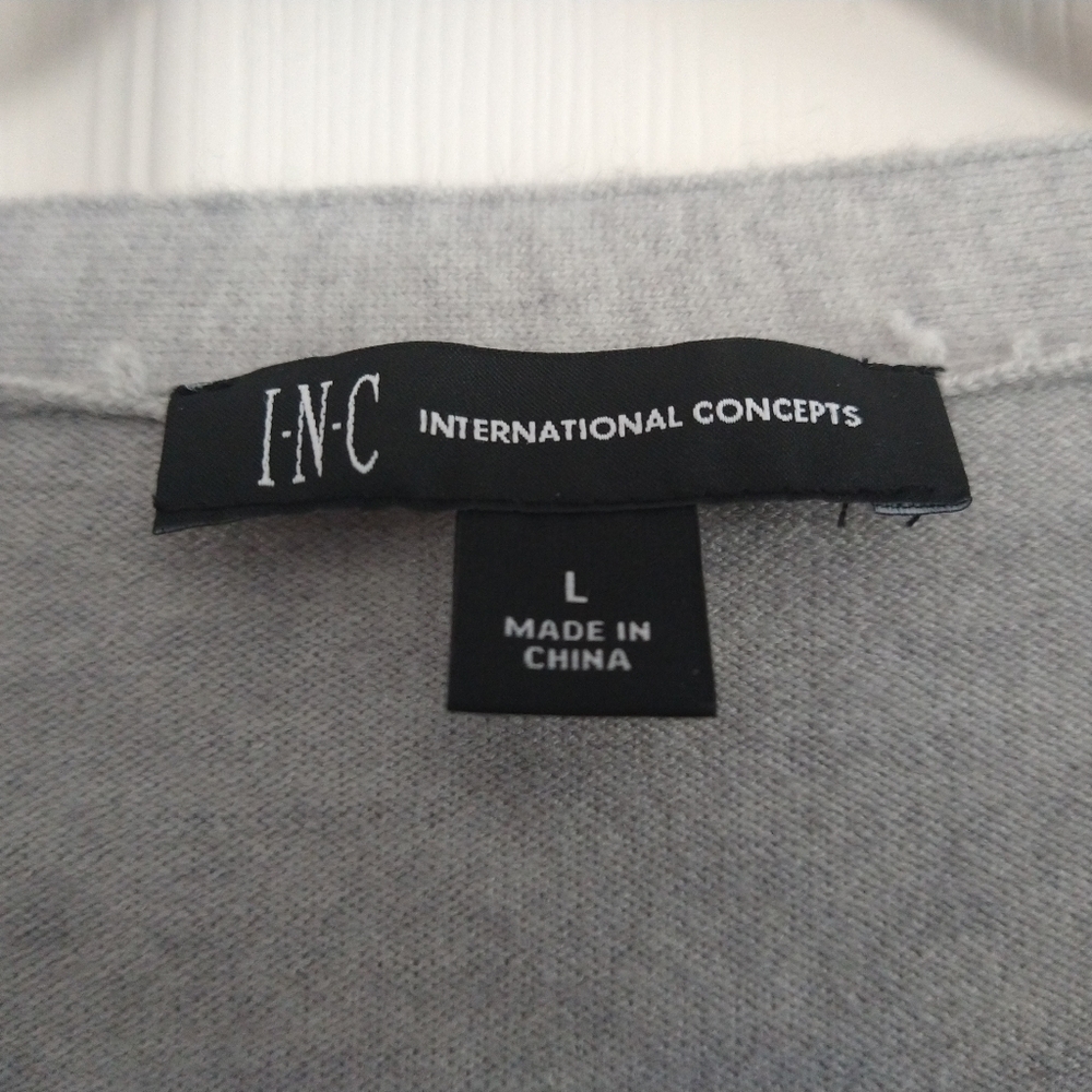 INC V-Neck Cardigan with Pearls Accent - Picture 6 of 7